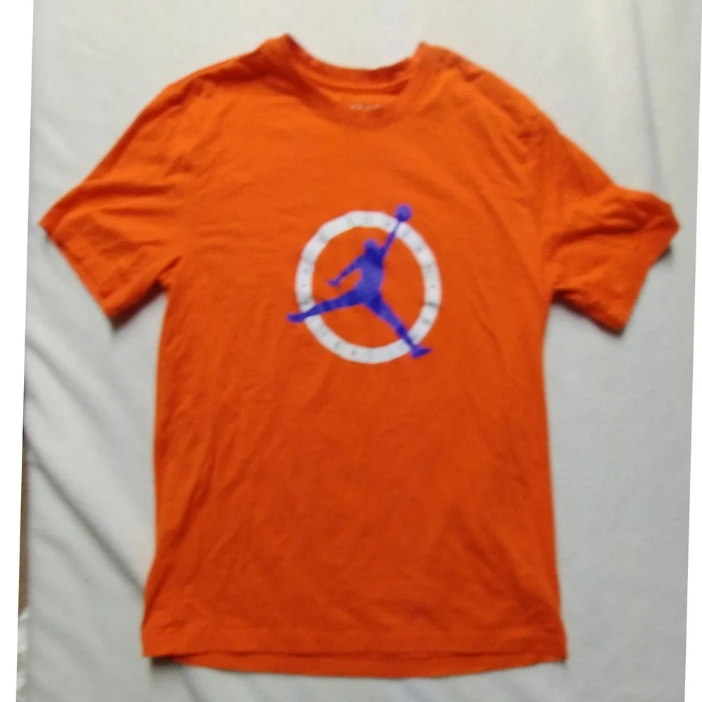 Jordan Air Flight Club Graphic Tee Orange Jumpman Basketball T-Shirt Mens‎ Large
